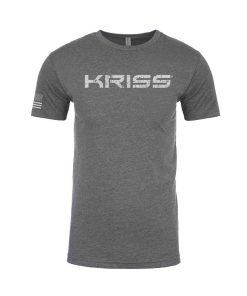 Alternative view of KRISS Distressed Logo T-Shirt | American Flag Sleeve | Classic Fit Crewneck