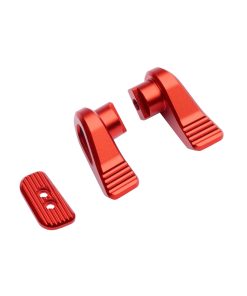 PRK Arms Vector Aluminum Safety Levers & Mag Release Button Kit - Red/Gold