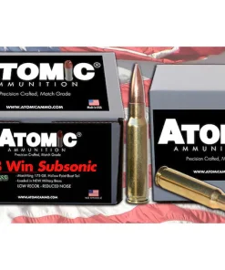 Authentic Atomic Ammunition Match Subsonic 308 Winchester Ammo 175 Grain Sierra MatchKing Jacketed Hollow Point Box of 100 for sale