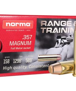 In Stock: Norma Range & Training 357 Magnum Ammo 158 Grain Full Metal Jacket 500 rounds for sale