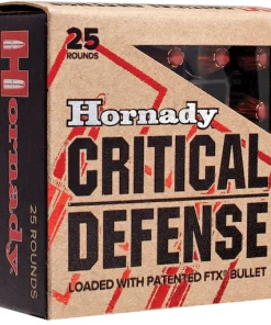 Hornady Critical Defense 9mm Luger Ammo 115 Grain Hornady FTX Polymer Tip Box of 200 rounds for sale